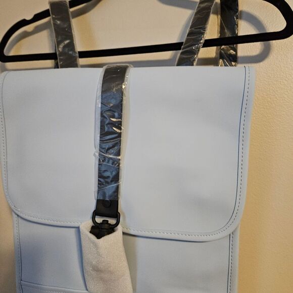 Rains Backpack Sky Light Blue Neutral Casual Unisex Waterproof Bag - Picture 2 of 9